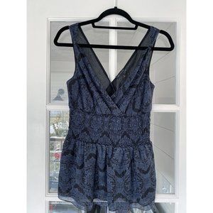 THE LIMITED Sleeveless Navy & Black Blouse Top